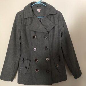 BONGO Grey Double-Breasted Pea Coat